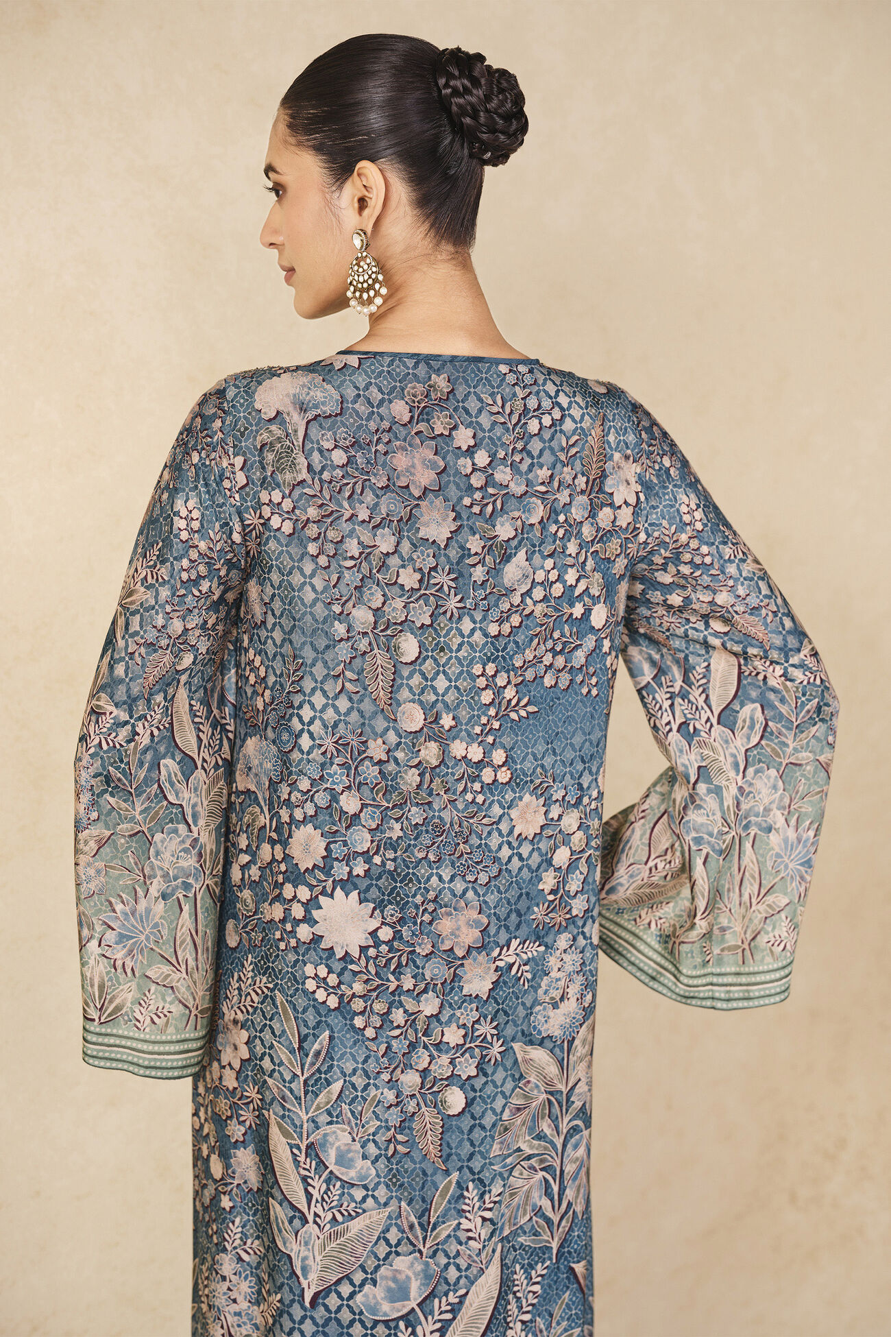 Turaya Silk Kaftan - Powder Blue, Powder Blue, image 5